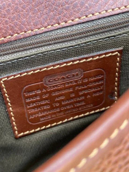 Vintage Coach Sheridan Durham Brown Pebble Leather Mini Crossbody Bag - Picture 11 of 16